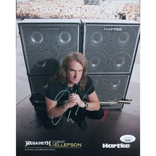 Megadeth Billy Ellefson signed photo. JSA Authenticated
