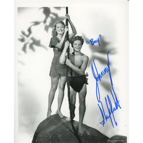 Johnny Sheffield signed "Tarzan film series" photo. GFA Authenticated