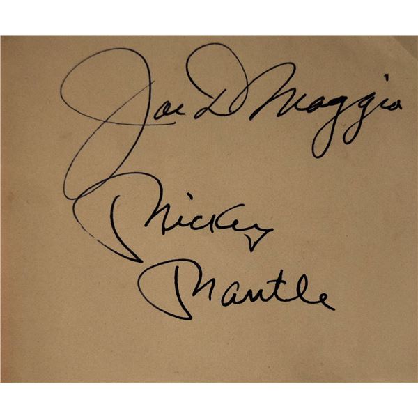 Joe DiMaggio and Mickey Mantle signature slip