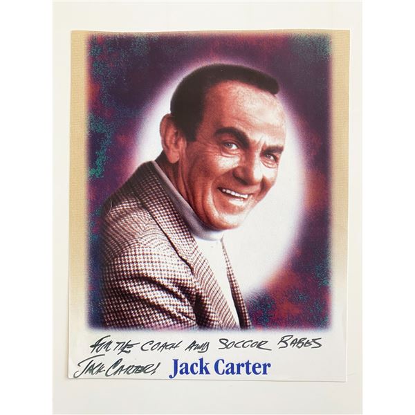 Comedy actor Jack Carter signed photo.