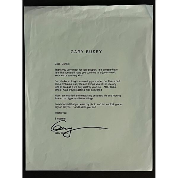 The Buddy Holly Story Gary Busey Signed Letter