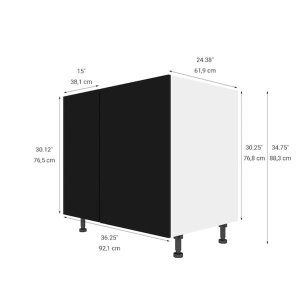 KraftMaid 36-Inch Onyx Base Kitchen Cabinet RD-BCM36-NT