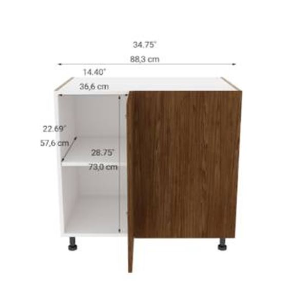 Eklipse RD-BCM36-FE 36-Inch Base Hidden Corner Cabinet in Saphir Finish