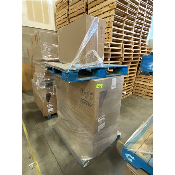 Pallet Lot of Assorted Eklipse Cabinets Including RD-GM2449-PC Ruby 24-in 4-Door Top Pantry Cabinet