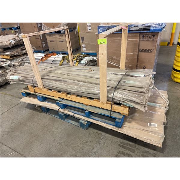 Pallet Lot of Mixed Trim Pieces, Including RD-ML96-FE Moulding Saphir and RD-TK96-PN Toe Kick Coral