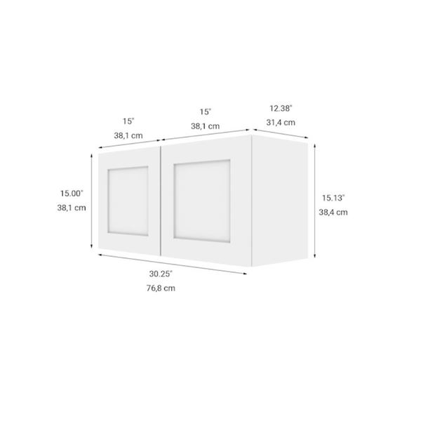 Landon & Co. Elite Collection Grey 30×12 Wall Cabinet with 2 Doors