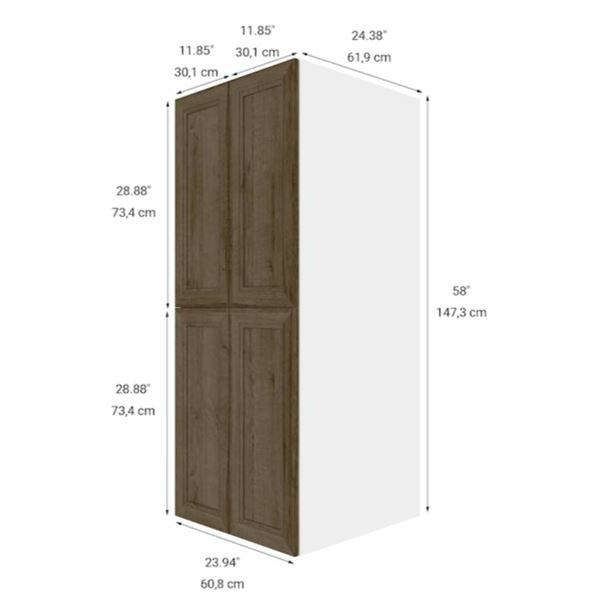 Eklipse RD-GM2458-PC 24-Inch 4-Door Cabinet in Ruby Finish