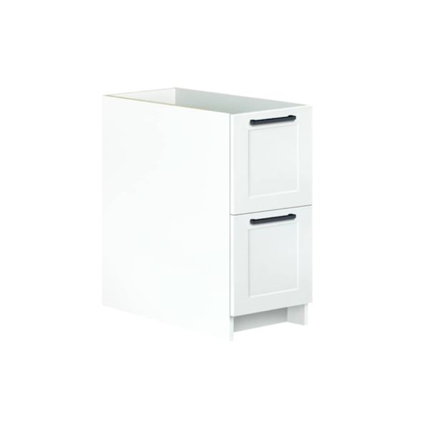 Eklipse RD-O2T12-SD 12in x 24in x 27in 2-Drawer Pearl White Office Base Cabinet