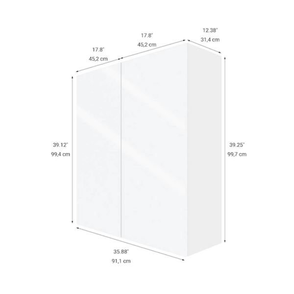 Eklipse RD-HTG36-RI Topaz CollectionTall Wall Cabinet – 36-in x 39-in
