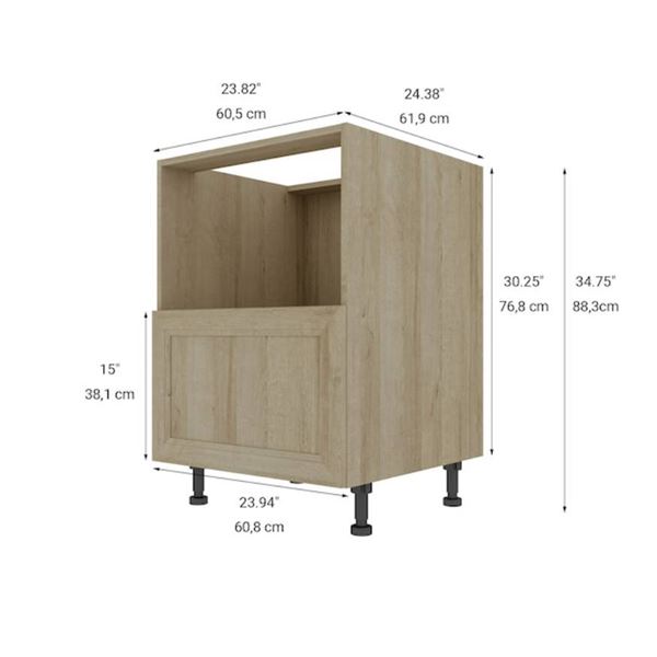 Eklipse RD-BMO24-PN Coral 23.94-in x 34.75-in x 24.38-in Particleboard 1-Drawer Microwave Base Cabin