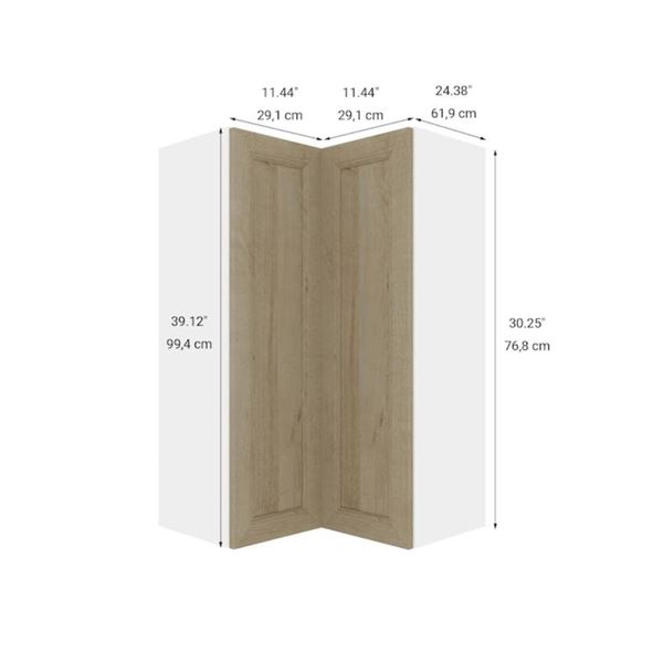 Eklipse RD-HCTG2424-PN Coral Tall Wall Corner Cabinet – 2 Doors 24-in