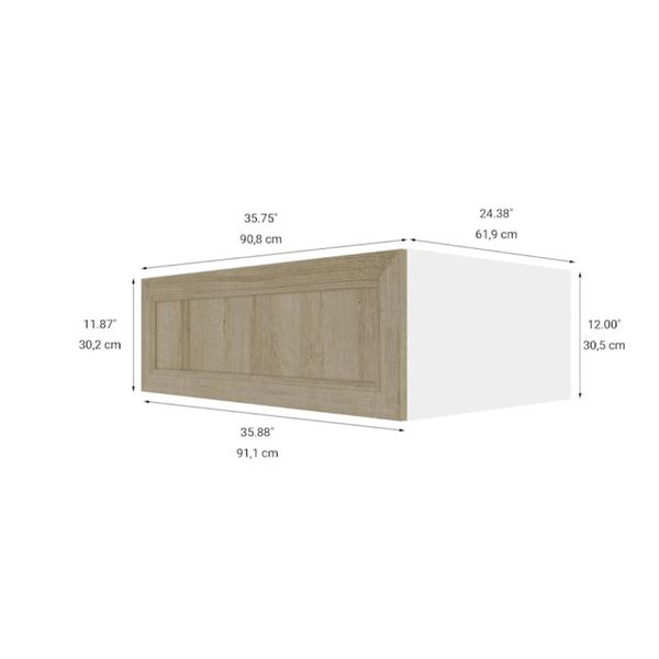 Eklipse RD-HTPP3612-PN Coral Above Refrigerator Cabinet – 1 Door 36-in x 12-in