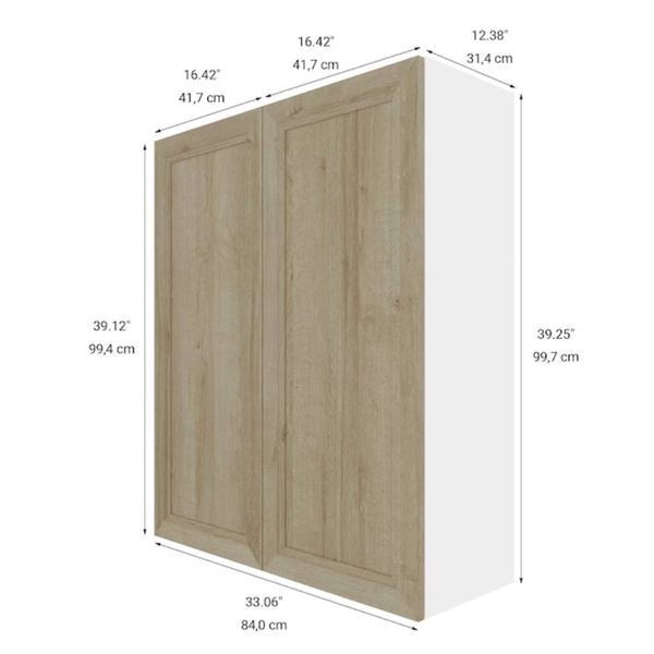 Eklipse RD-HTG33-PN Coral 2-Door Wall Cabinet, 33in x 39in