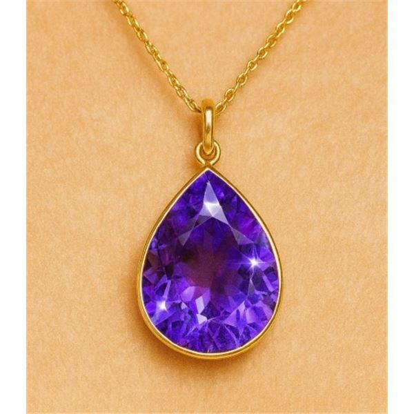10K (2.32g), AMETHYST (10ct) PENDANT