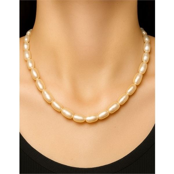 SILVER FRESH WATER PEARL NECKLACE 16"