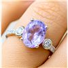 Image 1 : SILVER (2.01g),  AMETHYST (1ct) RING