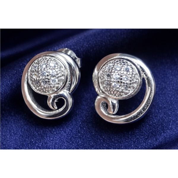 SILVER (1.93g), CZ EARRING