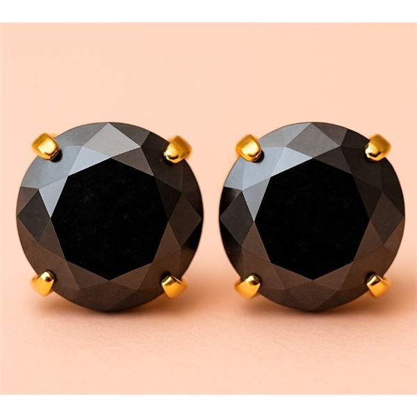14K (0.66g), BLACK DIAMOND (2ct) EARRING