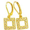 Image 3 : SILVER (2g), GENUINE DIAMOND LATTICE DESIGN (0.12ct) EARRINGS