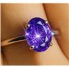 Image 1 : SILVER (2.16g), BLUE SAPPHIRE (1ct) RING