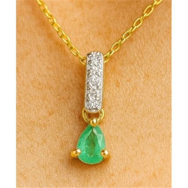 SILVER NATURAL EMERALD (0.35ct) PENDANT