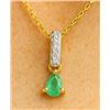 Image 1 : SILVER NATURAL EMERALD (0.35ct) PENDANT