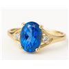 Image 2 : 10K (1.7g), TANZANITE (0.8ct), DIA (0.04ct ) RING, Size 7.25