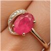 Image 1 : SILVER (2.61g), GENUINE RUBY (1ct) RING