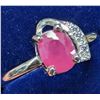 Image 3 : SILVER (2.61g), GENUINE RUBY (1ct) RING