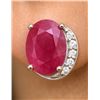 Image 1 : SILVER (2.92g), GENUINE RUBY (2ct) EARRING