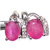 Image 2 : SILVER (2.92g), GENUINE RUBY (2ct) EARRING