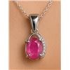 Image 1 : SILVER GENUINE RUBY (1ct) PENDANT