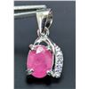 Image 4 : SILVER GENUINE RUBY (1ct) PENDANT