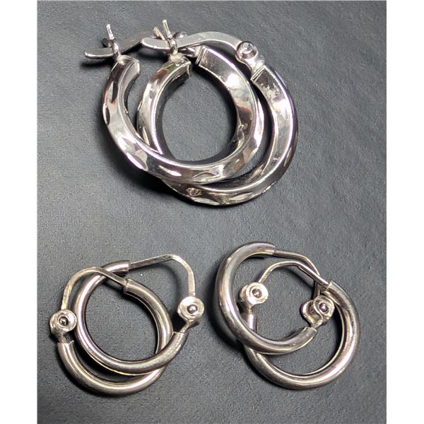 SILVER 3 PAIRS OF EARRING SET