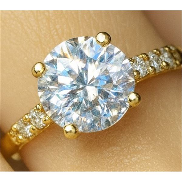 10K (1.77g), LAB DIAMOND (1.1+0.08ct) RING, Size 6