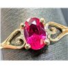 Image 2 : 10k (1g),  Lab Ruby (0.5ct) Ring, Size 5.5