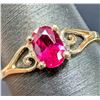 Image 5 : 10k (1g),  Lab Ruby (0.5ct) Ring, Size 5.5