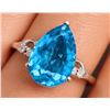 Image 1 : 10k (2.1g), Blue topaz (3.8ct) Ring, Size 6.5