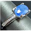 Image 4 : Silver (3.76g), Blue Sapphire (2ct) Ring