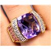 Image 1 : Silver (7.3g), Amethyst (app 6ct) Ring