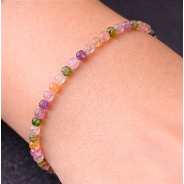 Silver Fancy Color Tourmaline Bracelet 7"