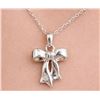 Image 1 : Silver (2.57g), Natural Diamond (0.01ct) Necklace 15"