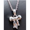 Image 2 : Silver (2.57g), Natural Diamond (0.01ct) Necklace 15"