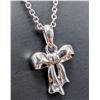 Image 3 : Silver (2.57g), Natural Diamond (0.01ct) Necklace 15"