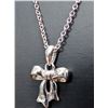 Image 4 : Silver (2.57g), Natural Diamond (0.01ct) Necklace 15"