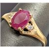 Image 3 : 10k (1.67g), Ruby (1.08ct), Diamond (0.04ct) Ring