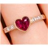 Image 1 : 10k (1.5g), Lab Ruby (1.15ct), Lab Diamond (0.05ct) Ring