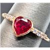 Image 2 : 10k (1.5g), Lab Ruby (1.15ct), Lab Diamond (0.05ct) Ring