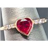 Image 3 : 10k (1.5g), Lab Ruby (1.15ct), Lab Diamond (0.05ct) Ring