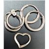 Image 2 : Silver (1.51g), 2 small hoop & 1 Heart Pendant Set